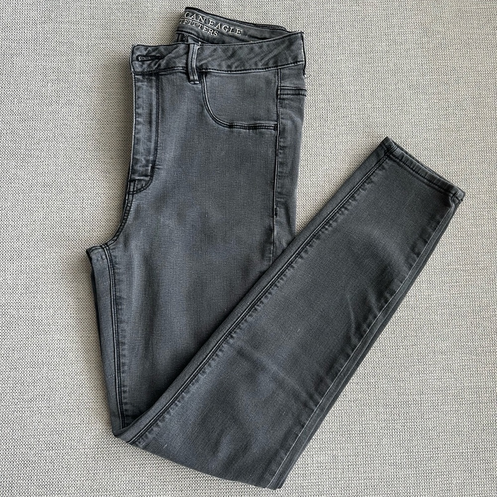 AEagle High Rise Skinny Black Denim